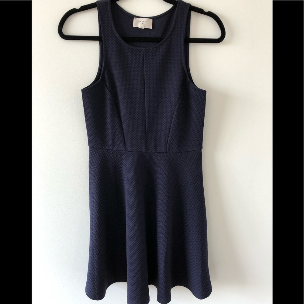 Anthropologie Everly Navy Blue Flare Dress